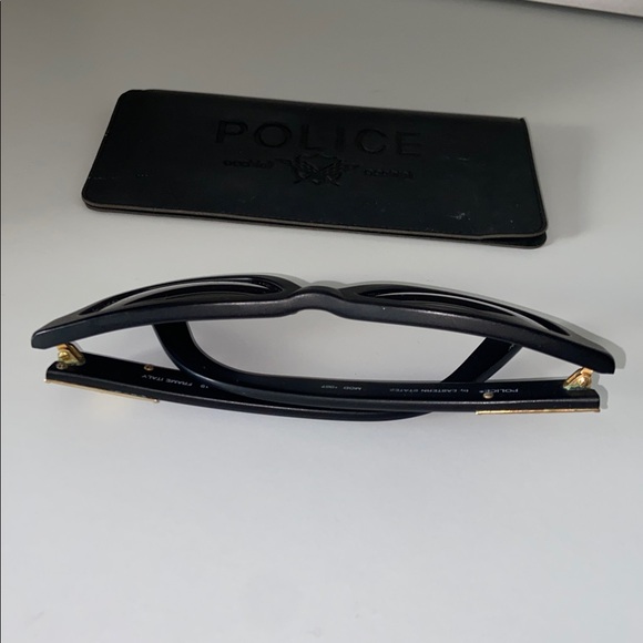 Police Matte Black Aviator Sunglasses Eastern States gold logo etching unisex - Picture 4 of 10